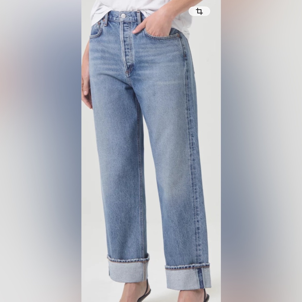 Agolde Blue Straight Leg Jeans